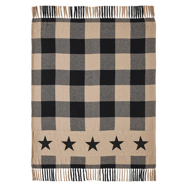 Black Check Star Woven Throw 50x60 - The Fox Decor